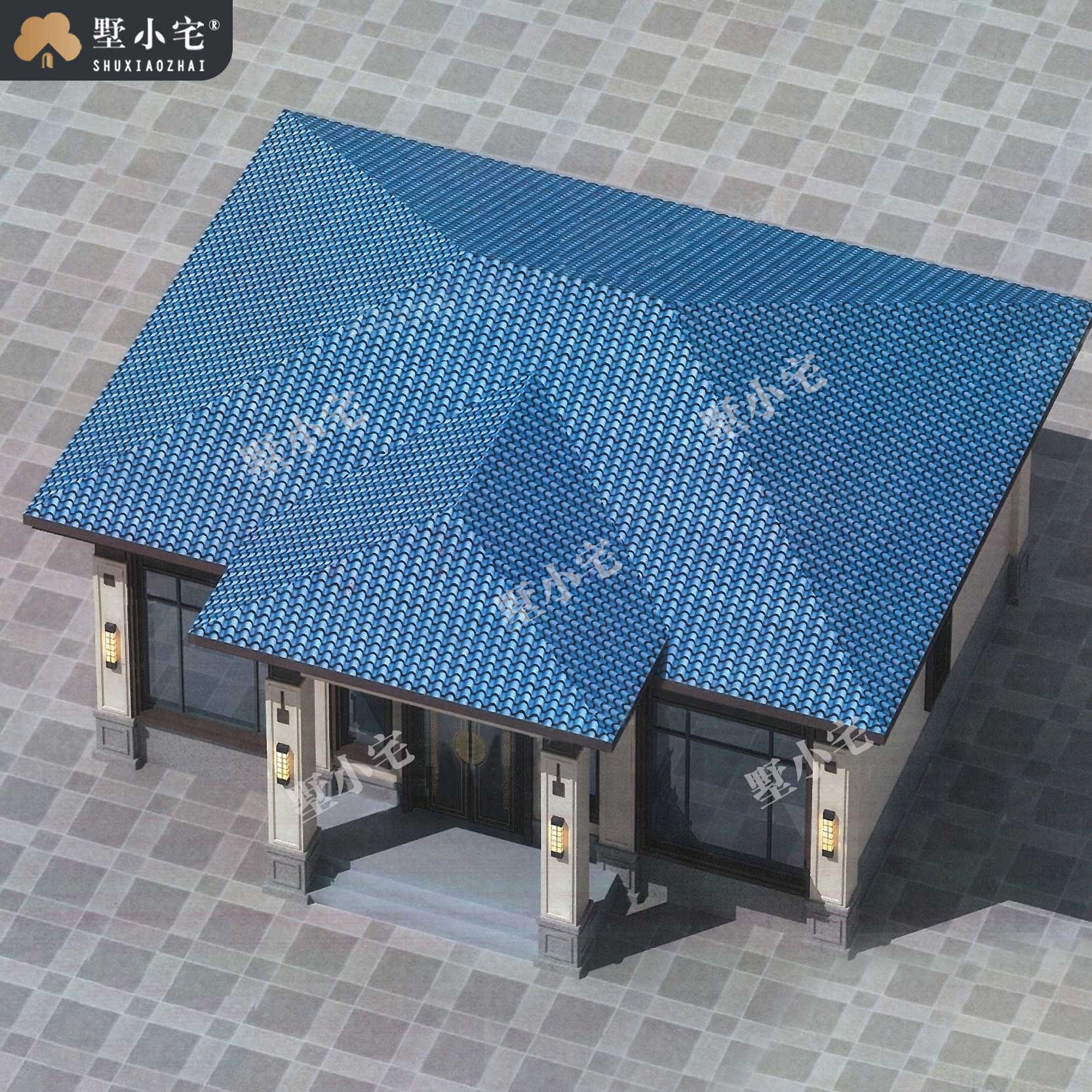 曾A951农村12万元一层新中式小别墅设计图纸，养老房首选，12.76×9.26
