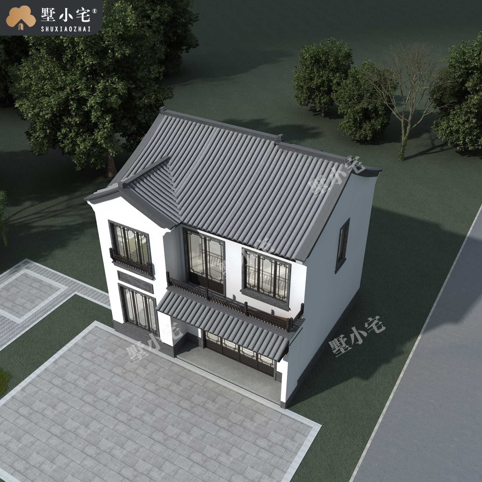 曾B997农村20万二层中式自建别墅设计图，占地91平米，带堂屋，10×9.5