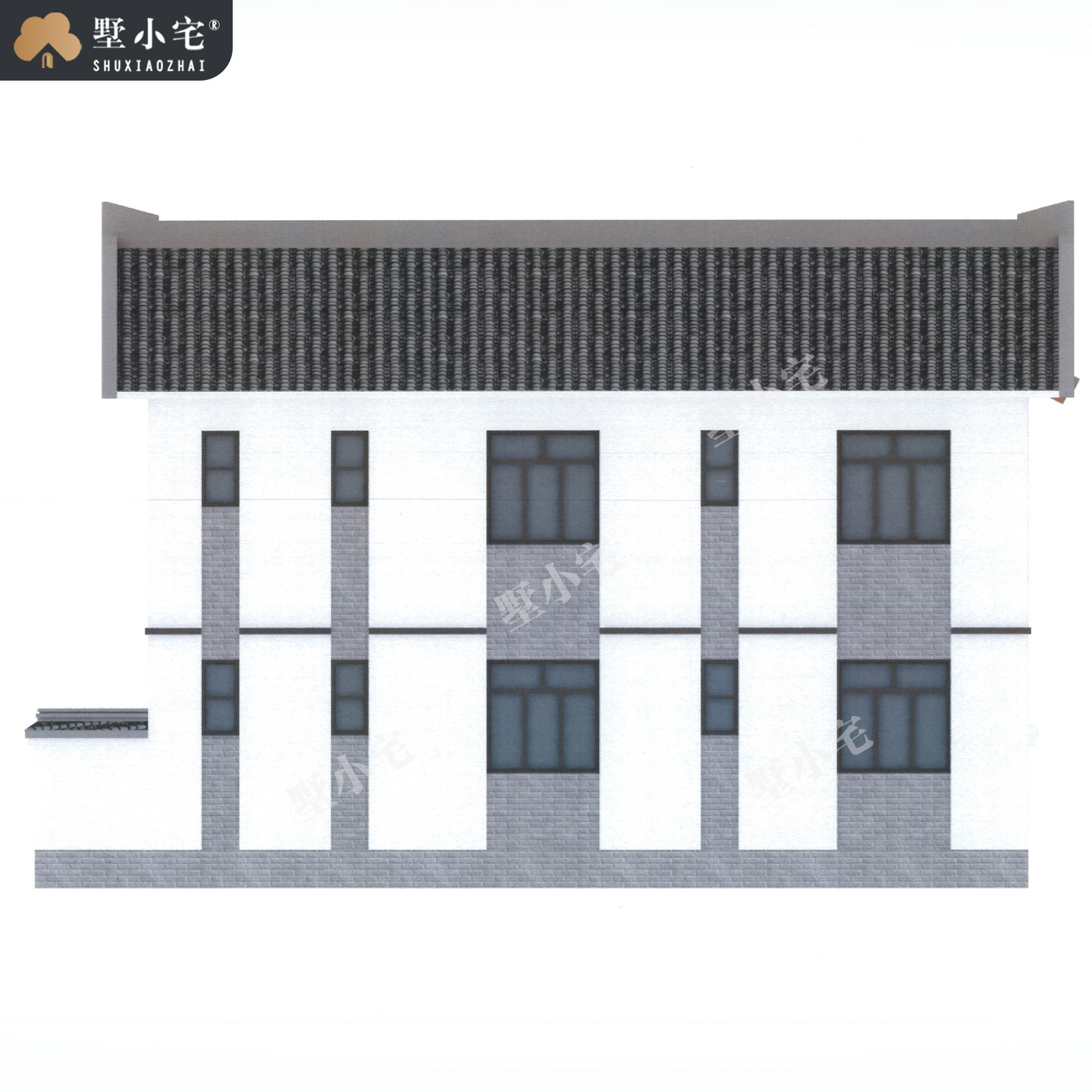 B507【乡村别墅设计】新农村两层中式大气别墅设计图纸仿古乡村自建四合院房子全套，尊贵大气！