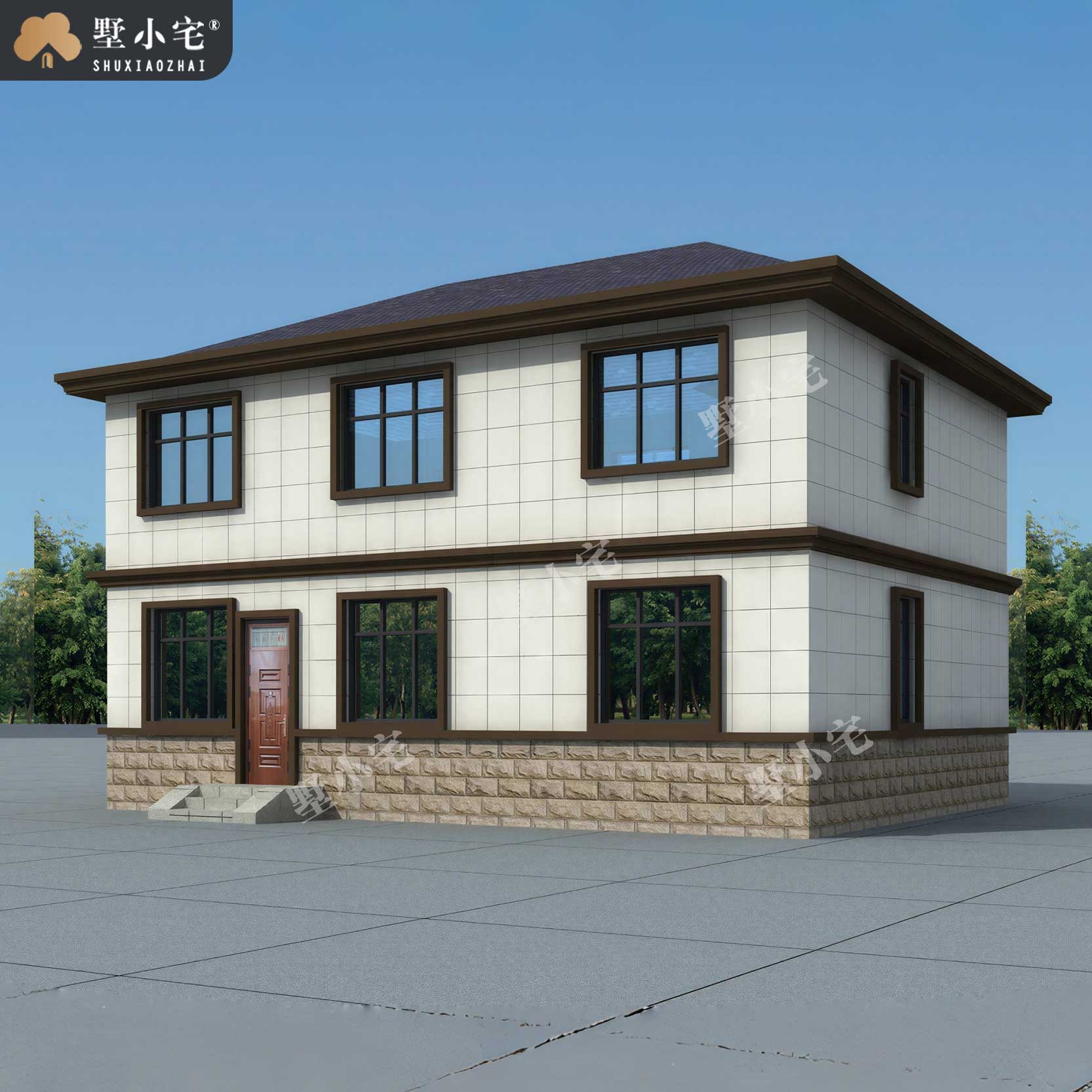 B505【小别墅设计图】新农村自建房屋别墅设计图纸二层豪华欧式实用，全套效果施工图纸