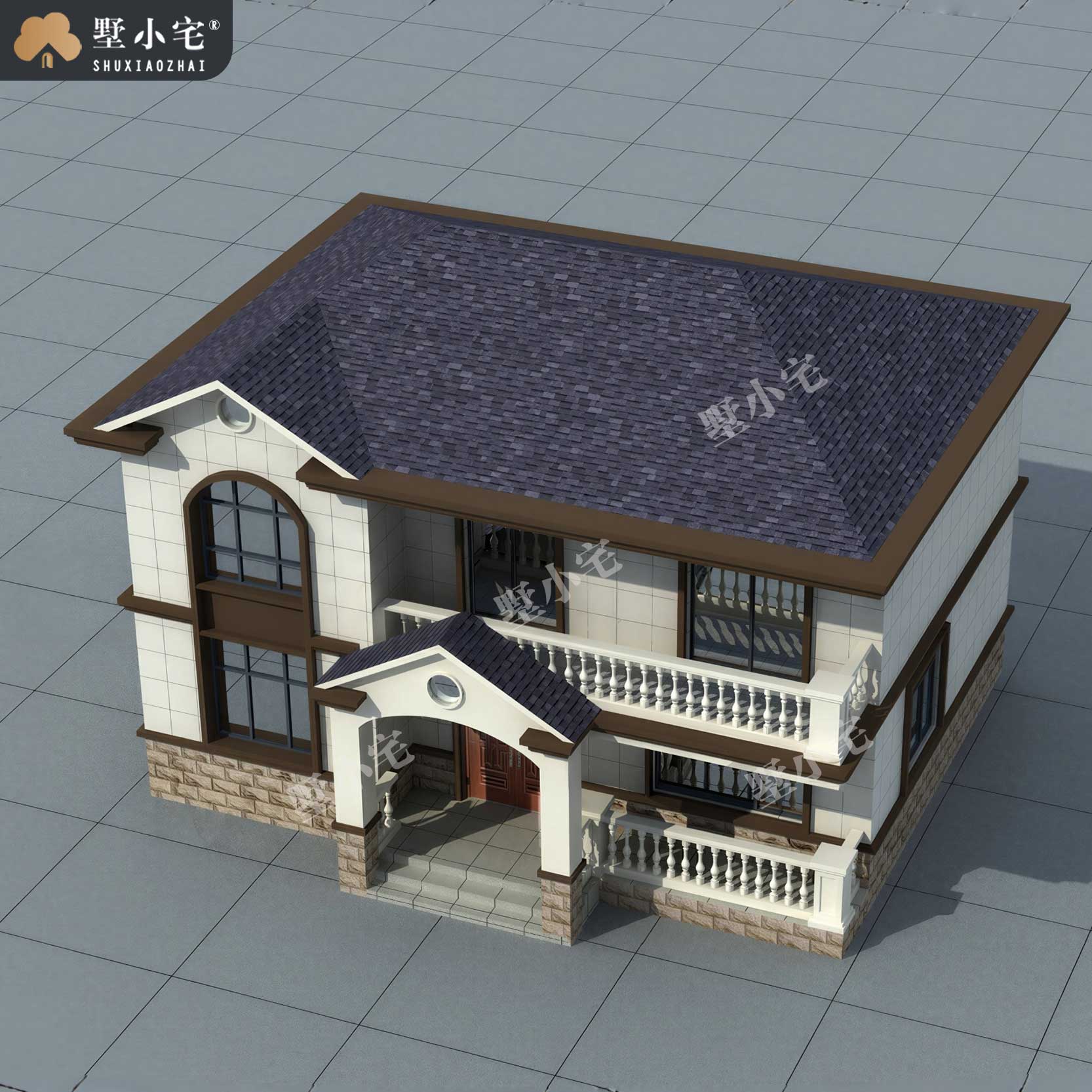 B505【小别墅设计图】新农村自建房屋别墅设计图纸二层豪华欧式实用，全套效果施工图纸