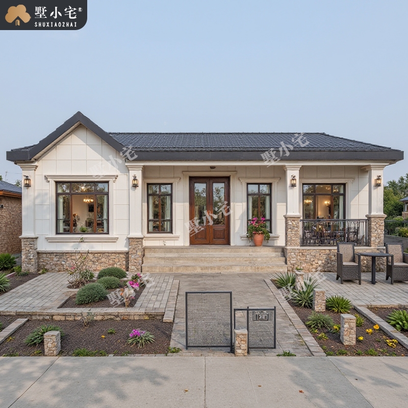 A119[小别墅]农村10万自建房一层平房设计图，占地面积120平米