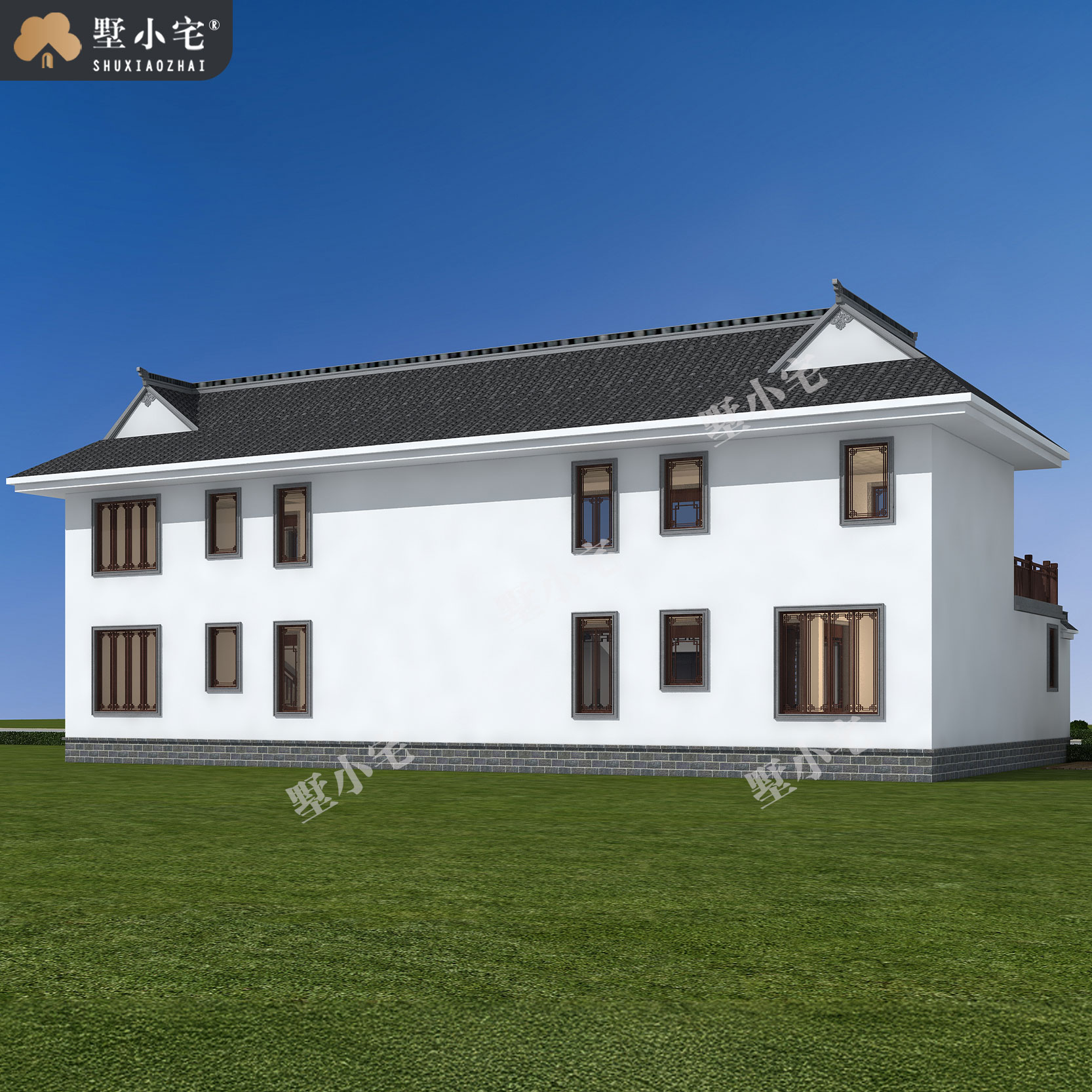 B516【四合院别墅】新农村二层大气四合院自建房，正宗北京四合院