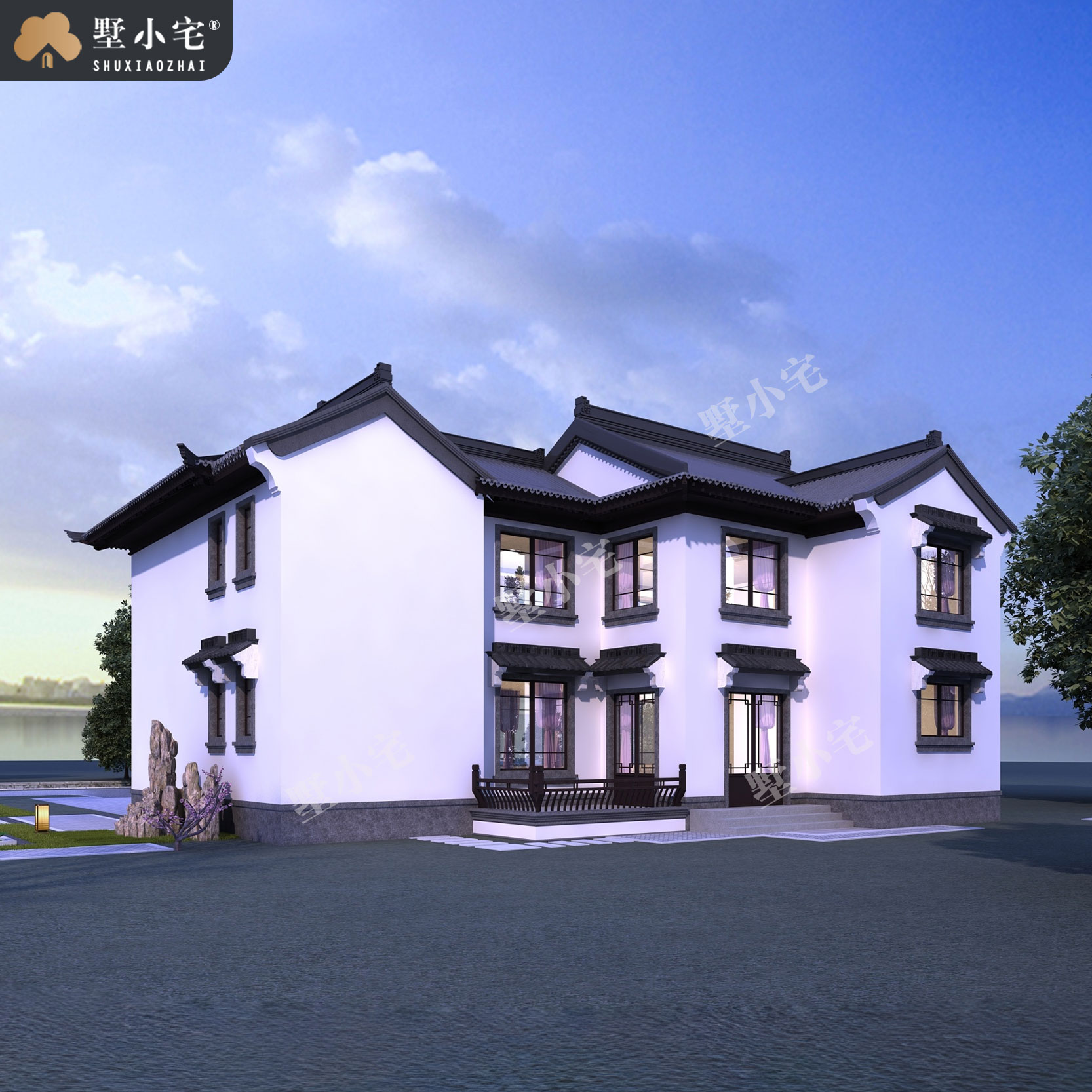 B638-1二层农村自建中式别墅设计图纸