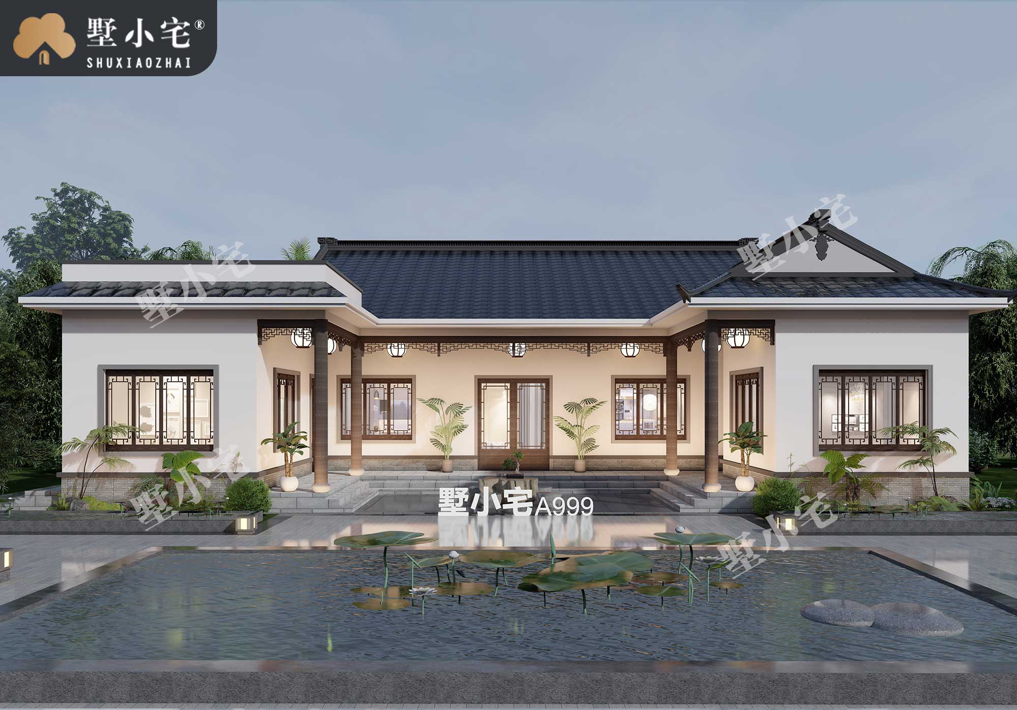 曾A999农村造价21万中式合院设计图及效果图片，带堂屋设计，21.16×15.12