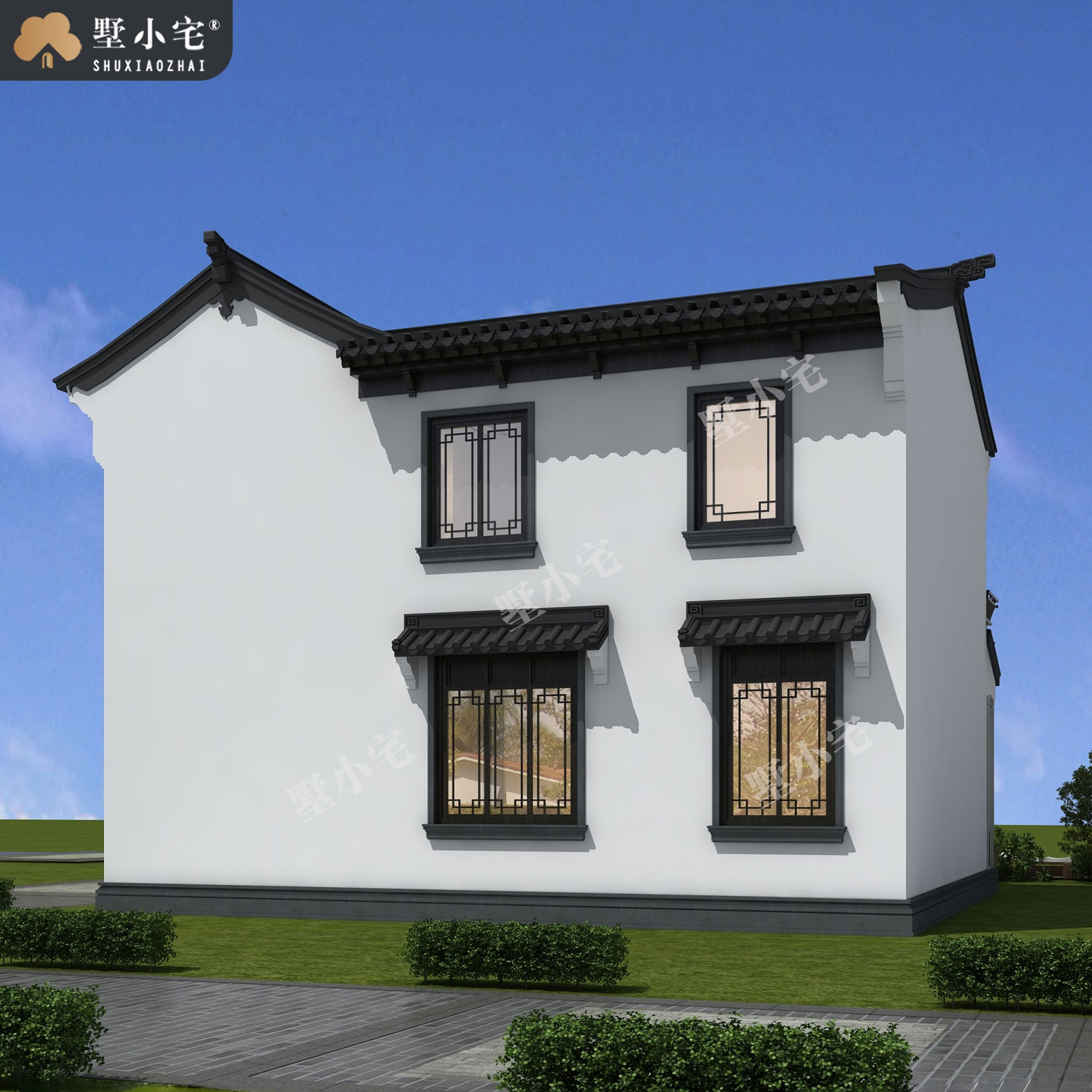 【农村两层自建别墅】B598二层中式房屋小别墅楼房，外观大气经典不过时