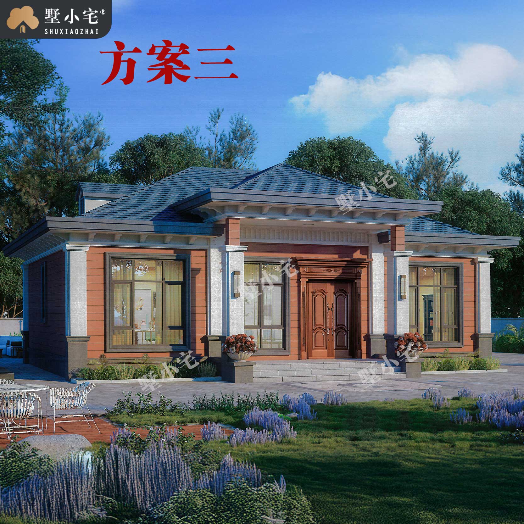 A7071【一层新中式农村小别墅】造价只要15万，农村自建房设计图纸，外观好看