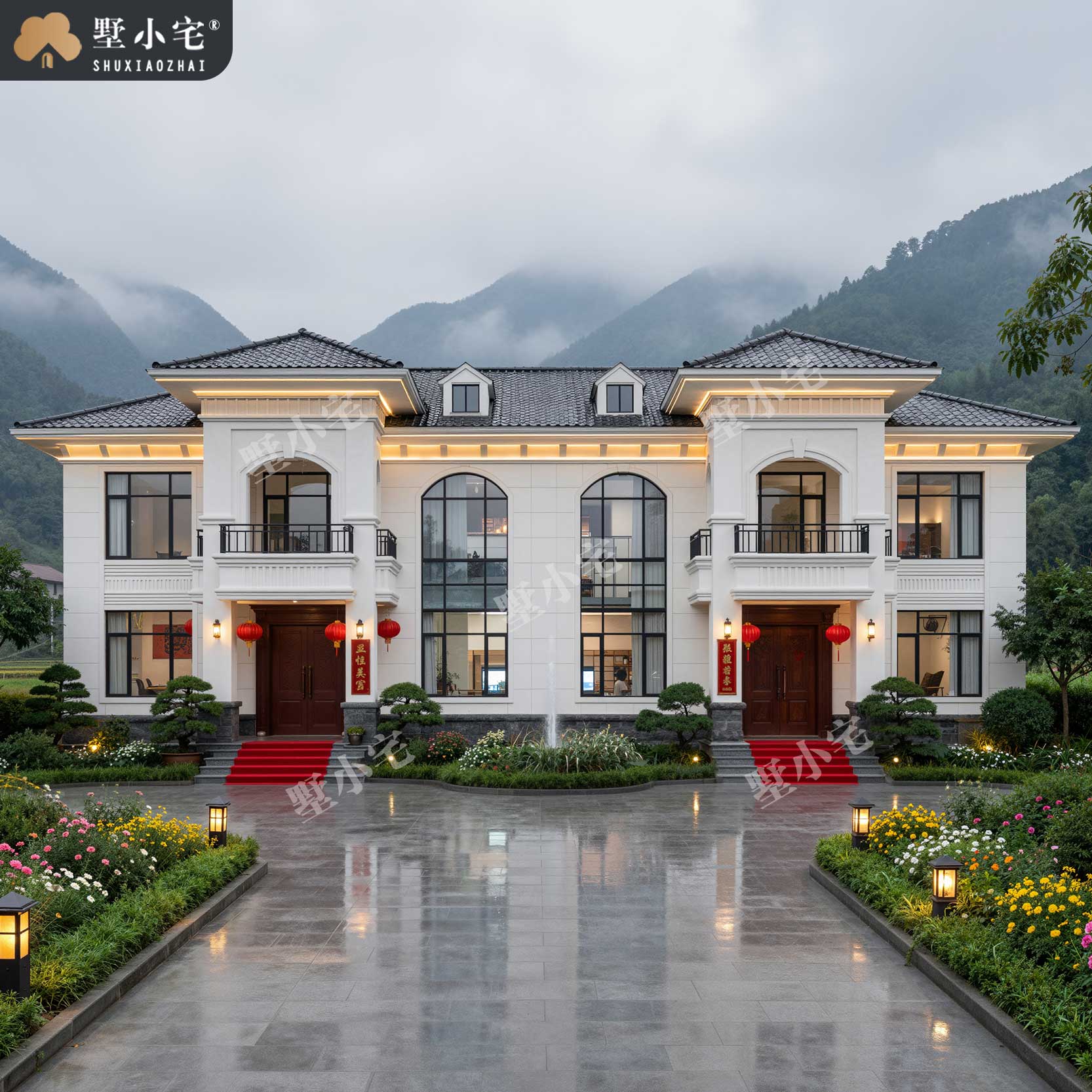 B614[双拼别墅]农村自建两层欧式大户型洋房，真正的豪宅！