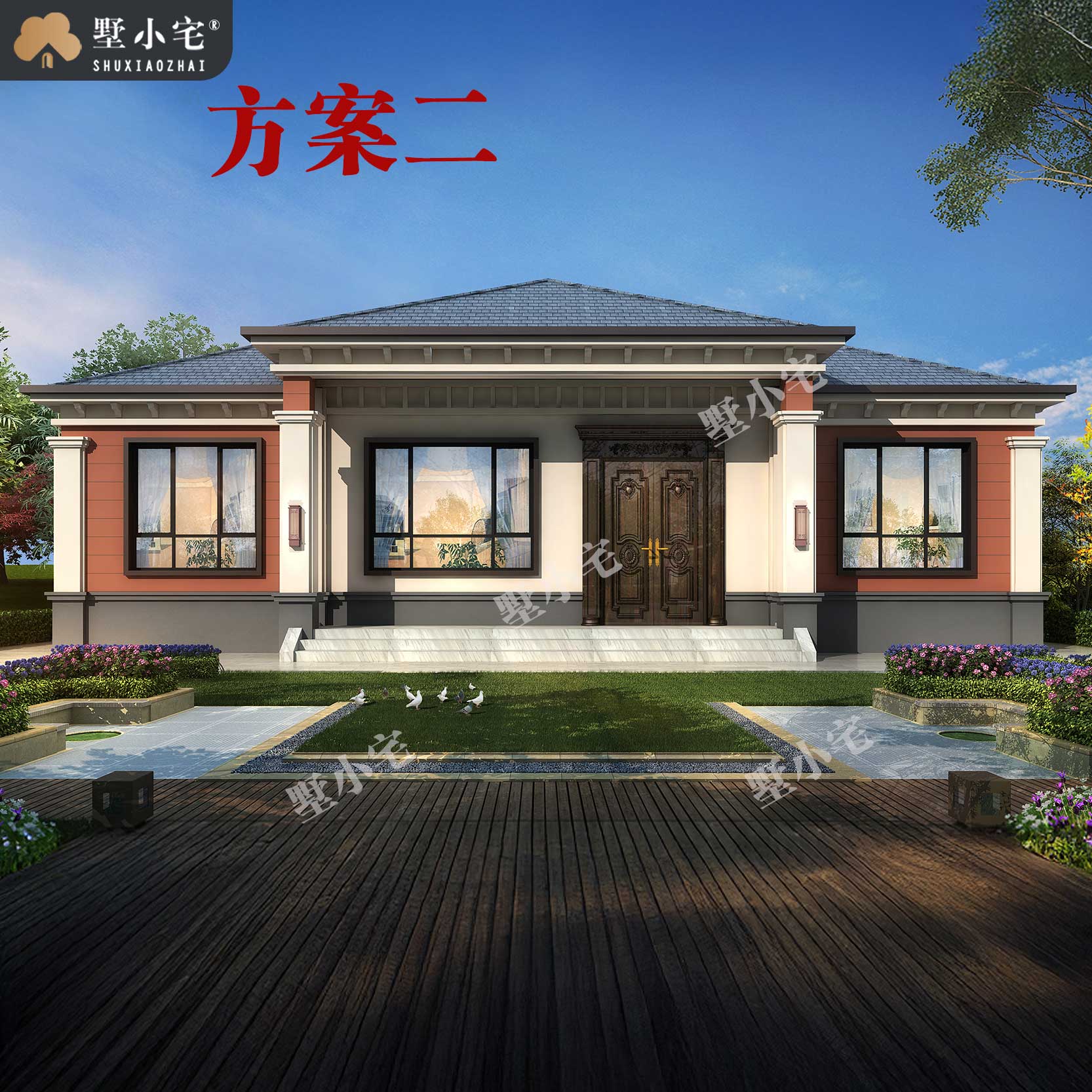 A7071【一层新中式农村小别墅】造价只要15万，农村自建房设计图纸，外观好看