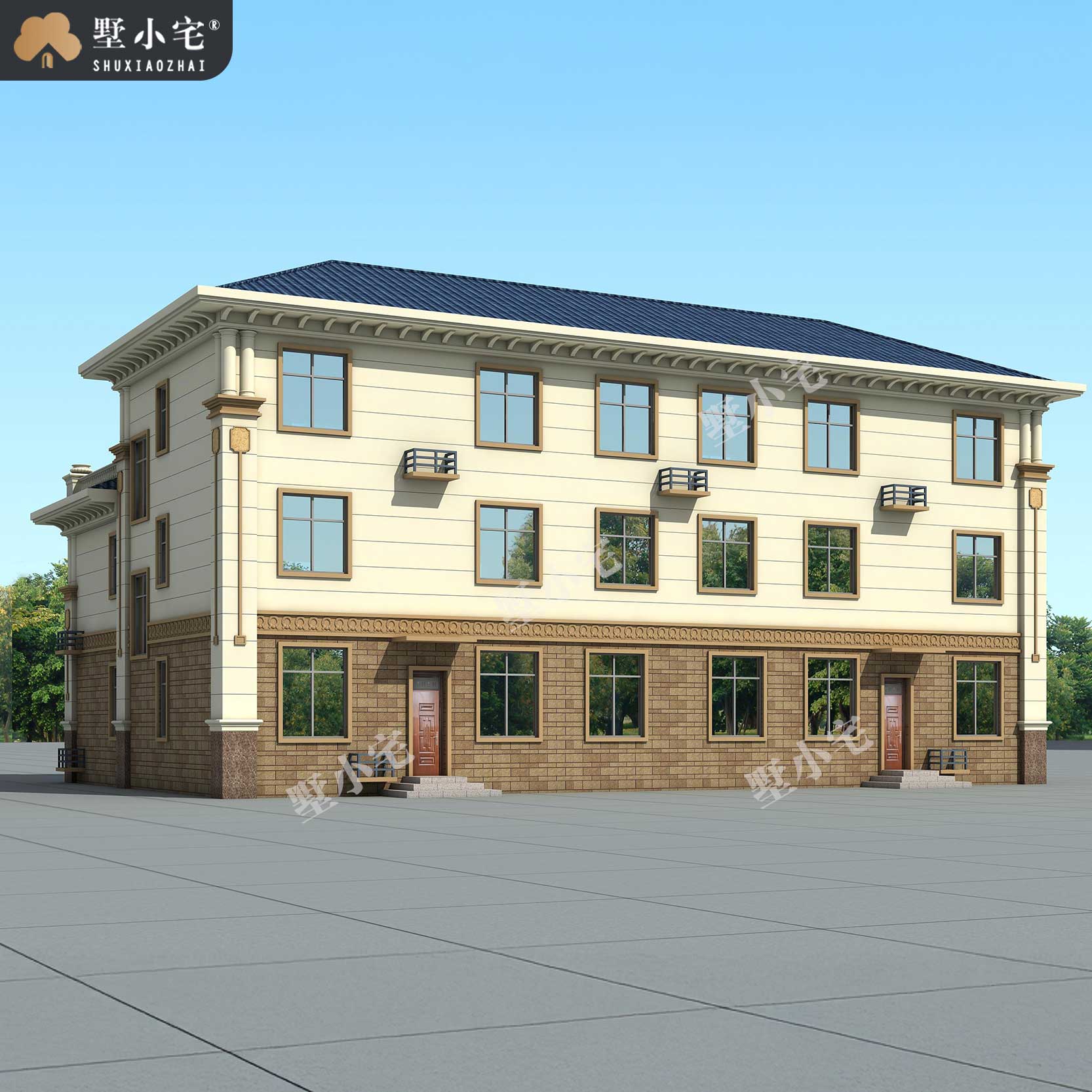 C728农村自建三层欧式别墅