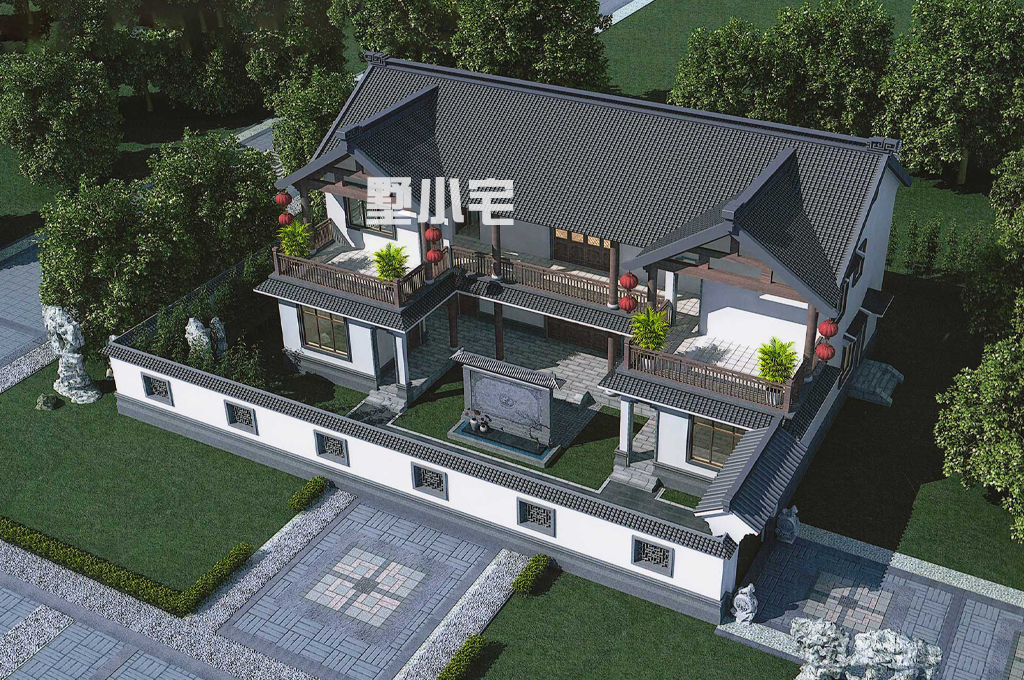 B794农村二层中式合院房屋设计平面图纸.jpg