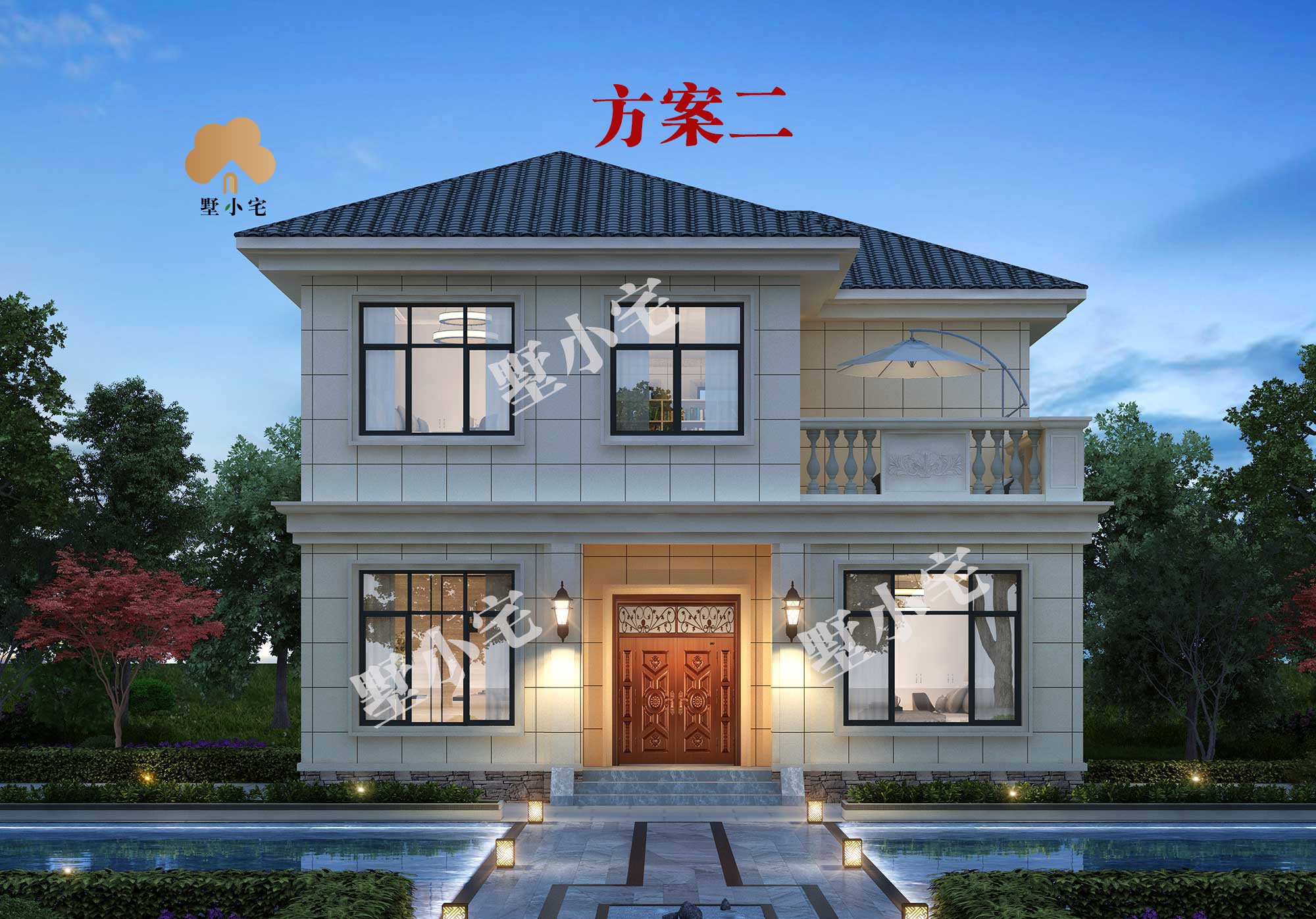 B458两层欧式农村住宅图片，受欢迎的小户型