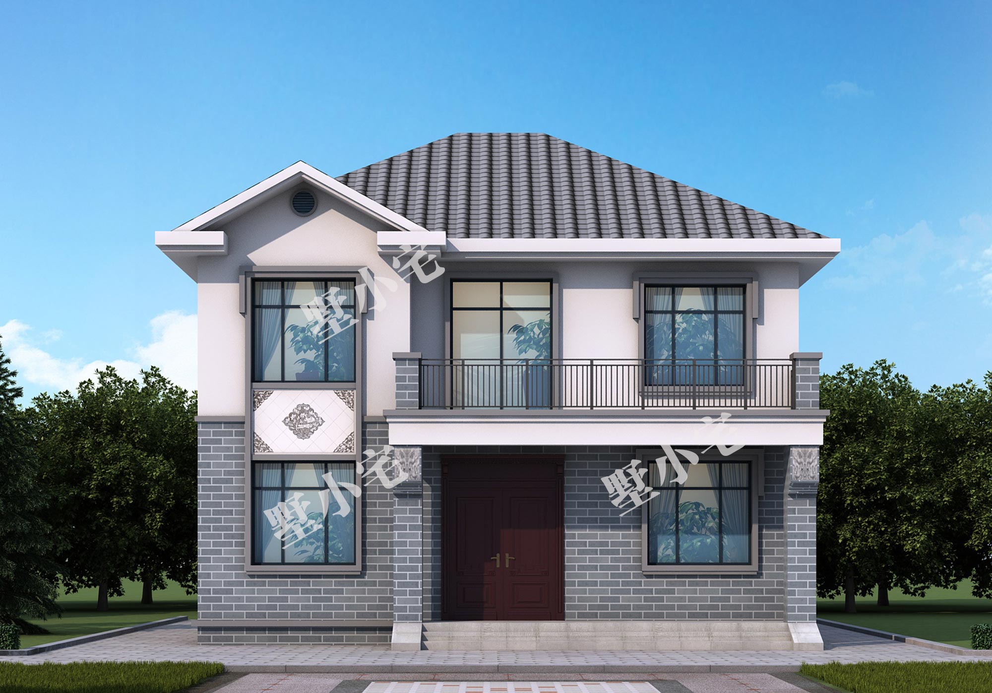B815二层新中式别墅设计图纸，主体只要20万