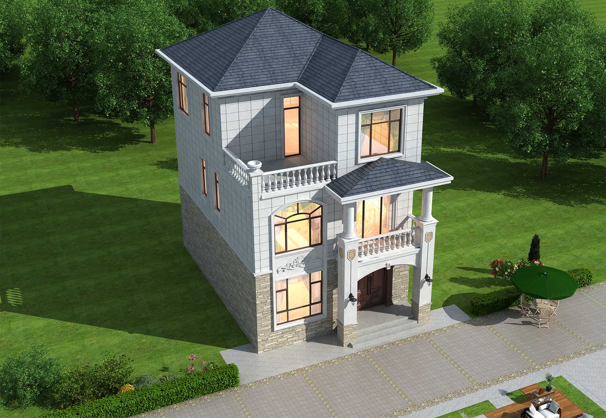 C7551【新农村自建房设计图20万左右】农村20万左右自建房设计图二层，农村有地的收藏了去盖