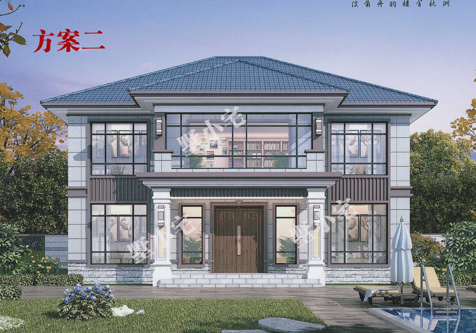 B801【最新二层新中式别墅】二层自建别墅精美小户型新中式风格多功能布局，中国人最喜欢的自建房款式