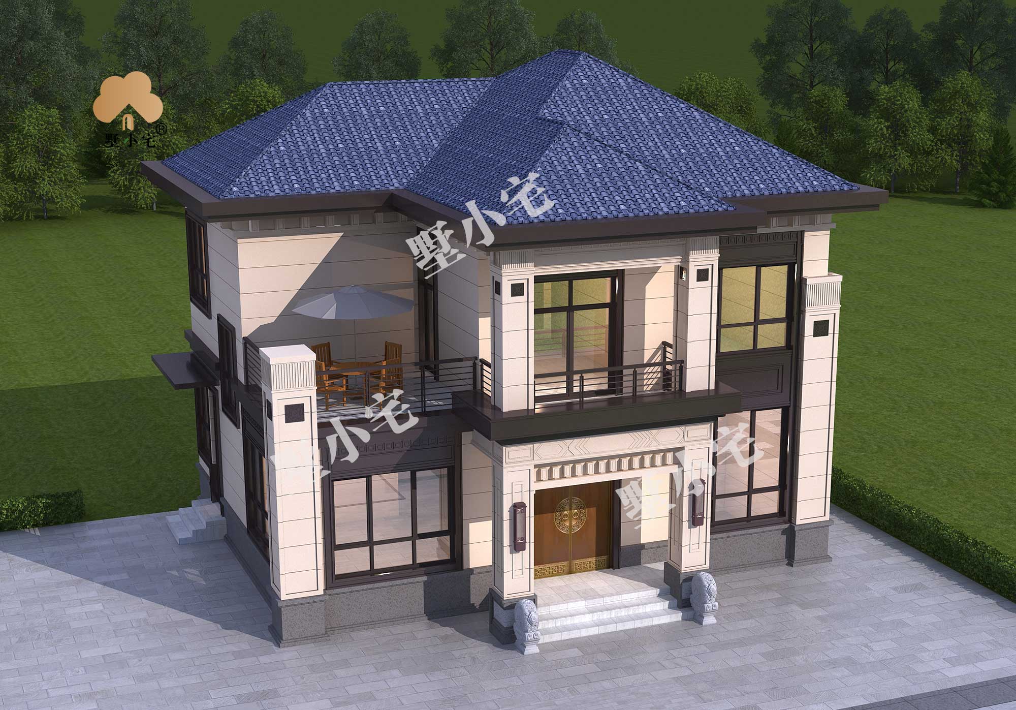 B8171新款农村二层楼房图纸，别墅设计方案