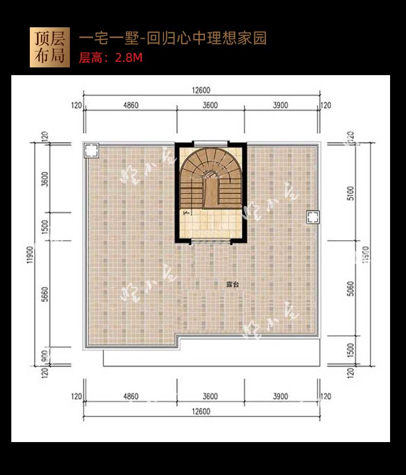 C835新农村现代复式中空三层别墅施工图纸户型图