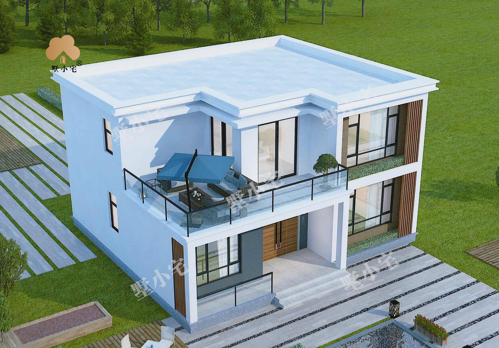 B1077农村二层别墅设计效果图带CAD建筑图，22万左右就能建，12.5×11.5