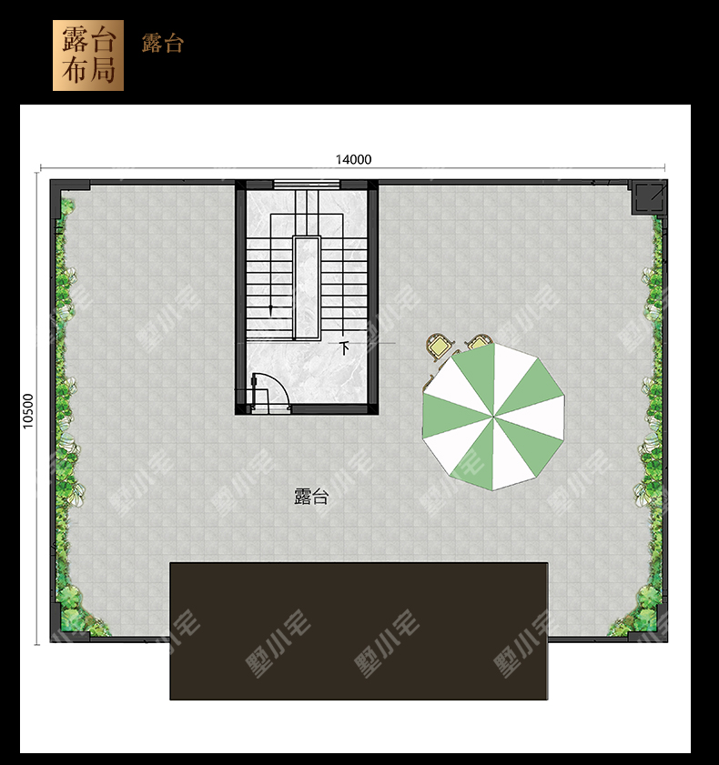 B610农村二层新中式别墅户型图三层露台.jpg