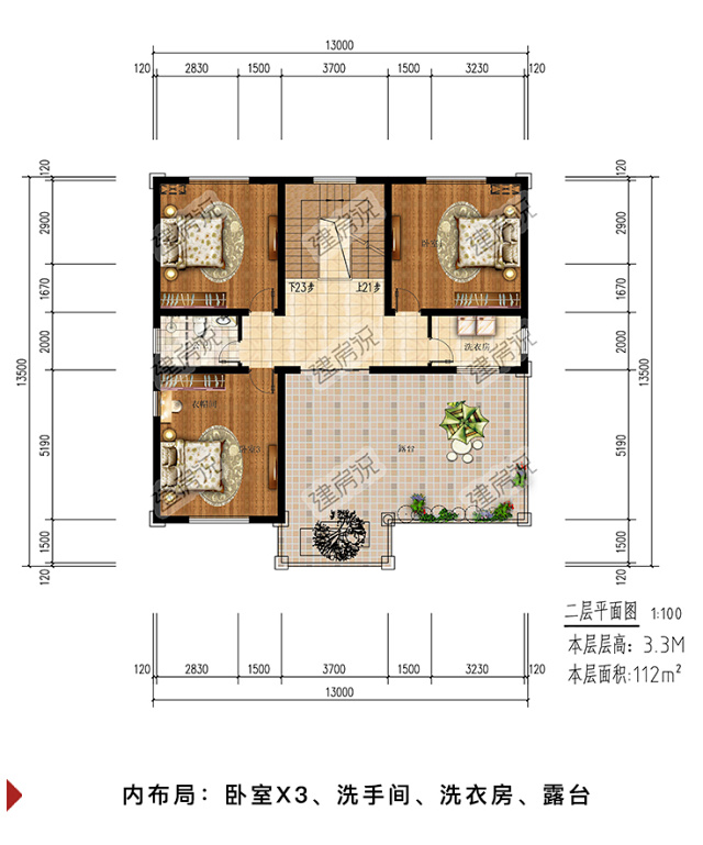 巴洛克风格二层独栋别墅外观设计效果图户型图