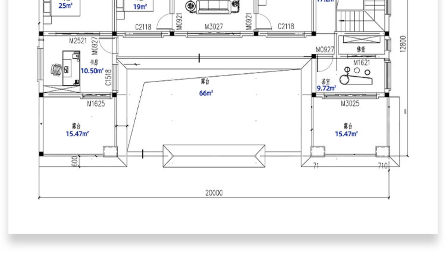 B262农村别墅设计图纸中式四合院户型图二层.jpg
