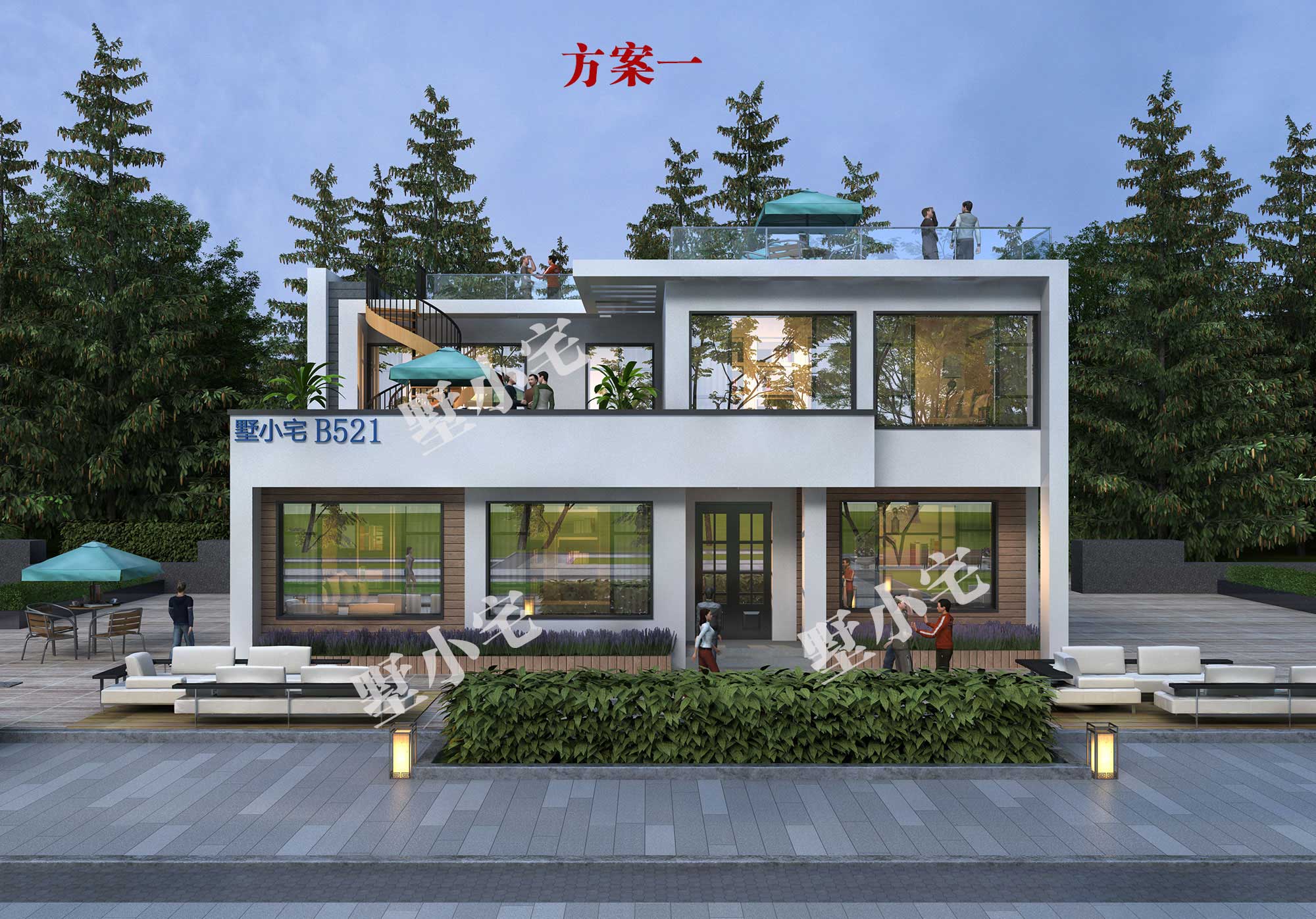 B521[农村平房]新款两层网红款现代风格别墅，超大露台