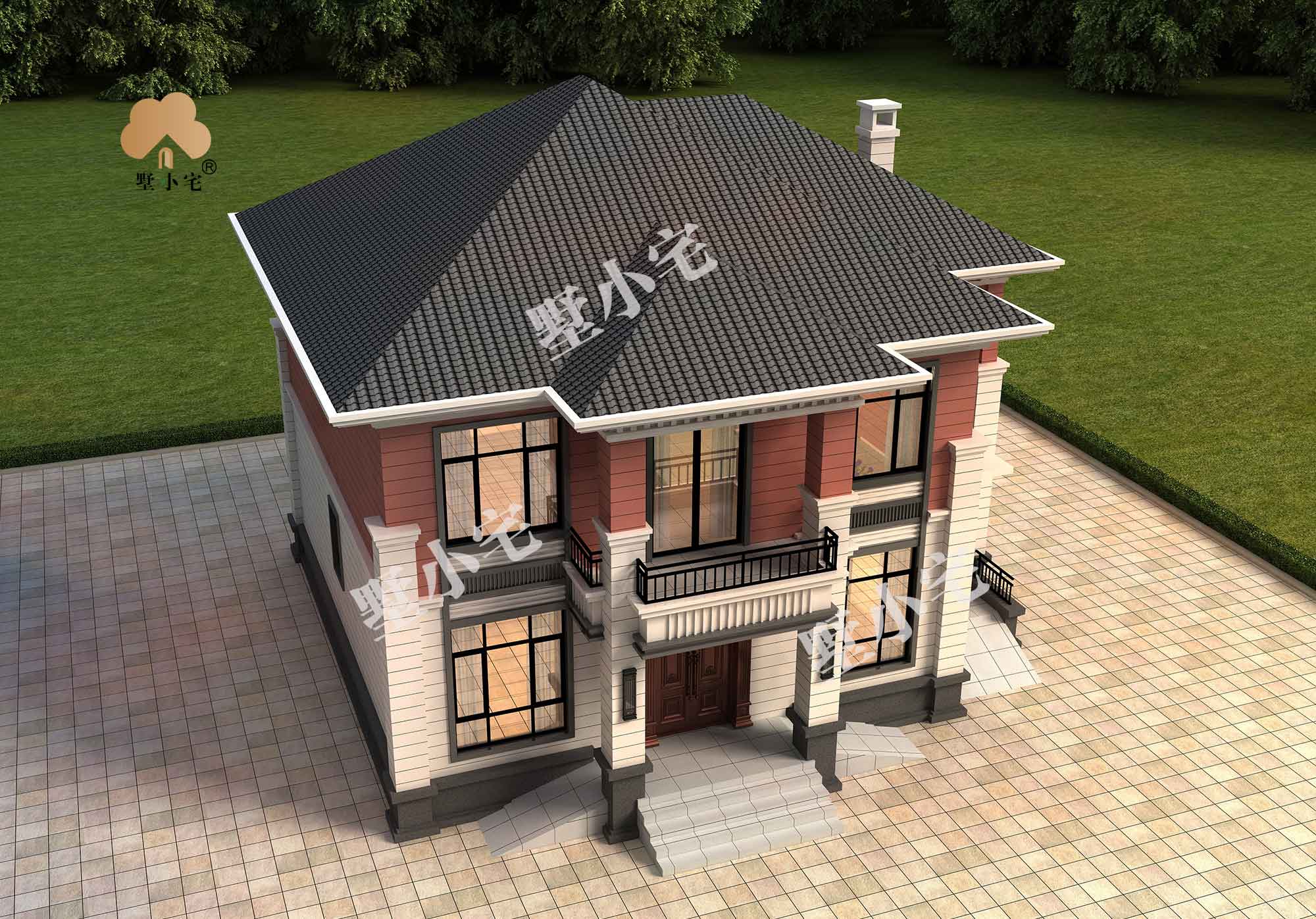 B583【农村房子】受欢迎的农村两层新中式自建房设计图