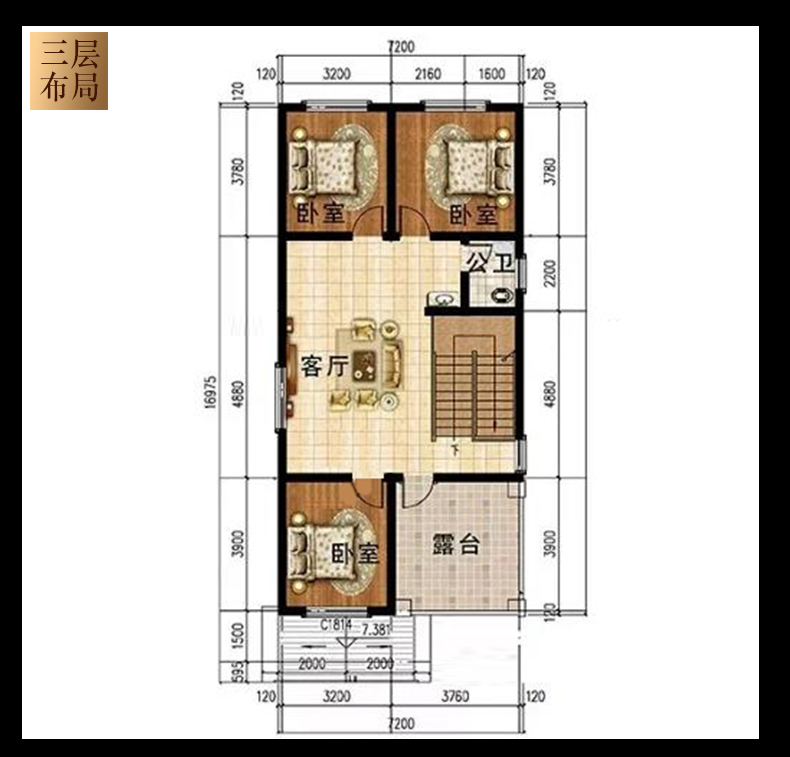 C805新款小开间三层欧式别墅设计图纸户型图