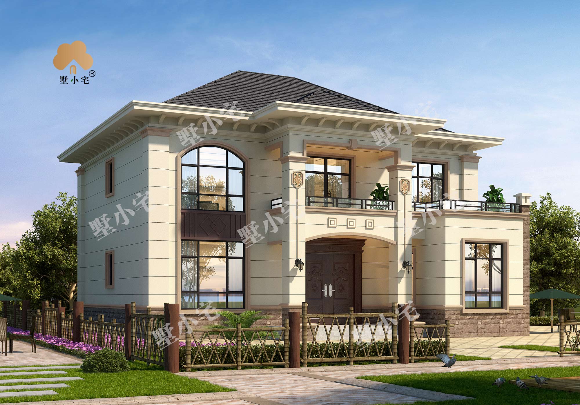B1030农村新中式别墅建筑设计