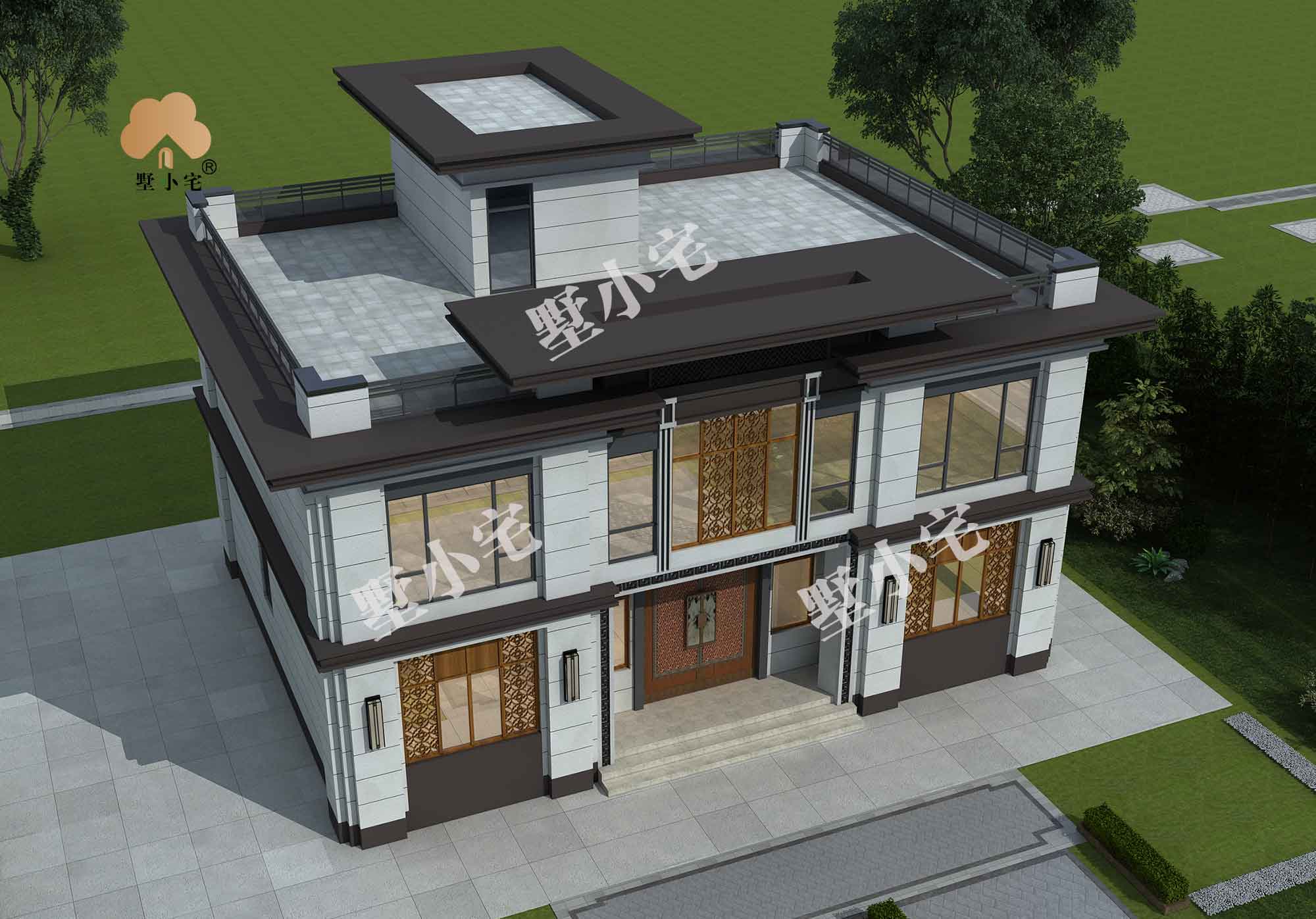 B610【农村平房】二层新中式经济型新农村自建房设计图