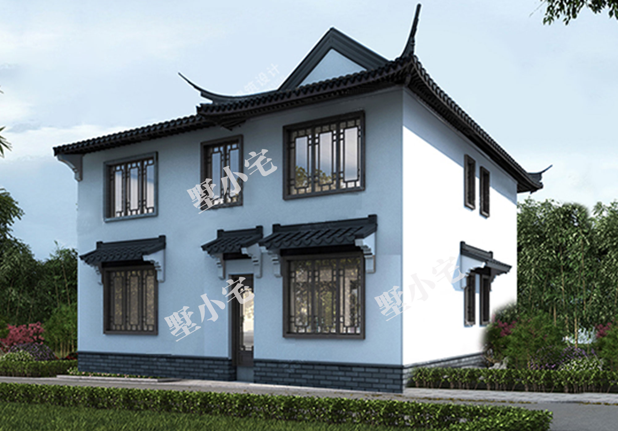 B817二层乡村别墅设计，传统中式房屋大气美观
