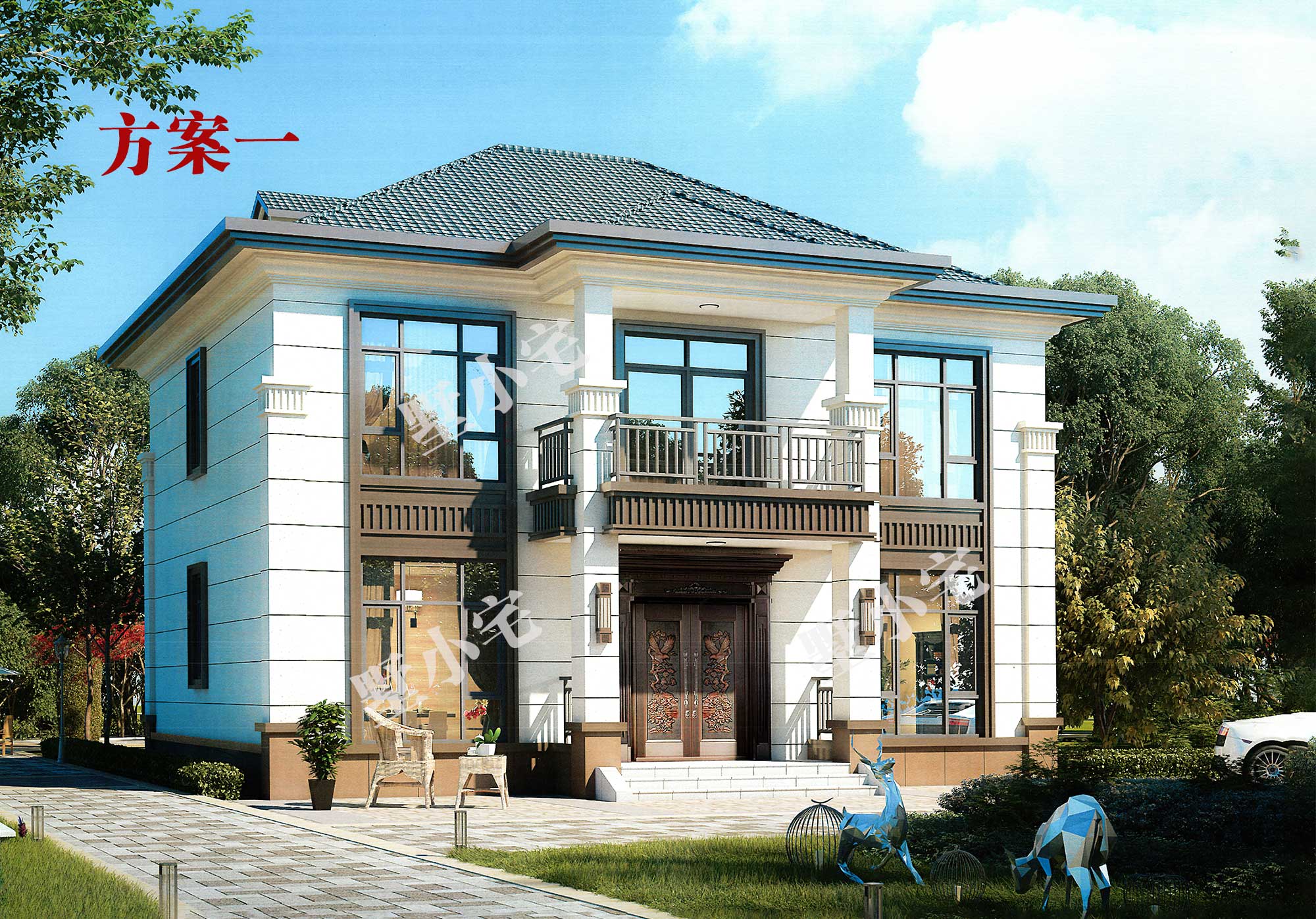 B801【最新二层新中式别墅】二层自建别墅精美小户型新中式风格多功能布局，中国人最喜欢的自建房款式