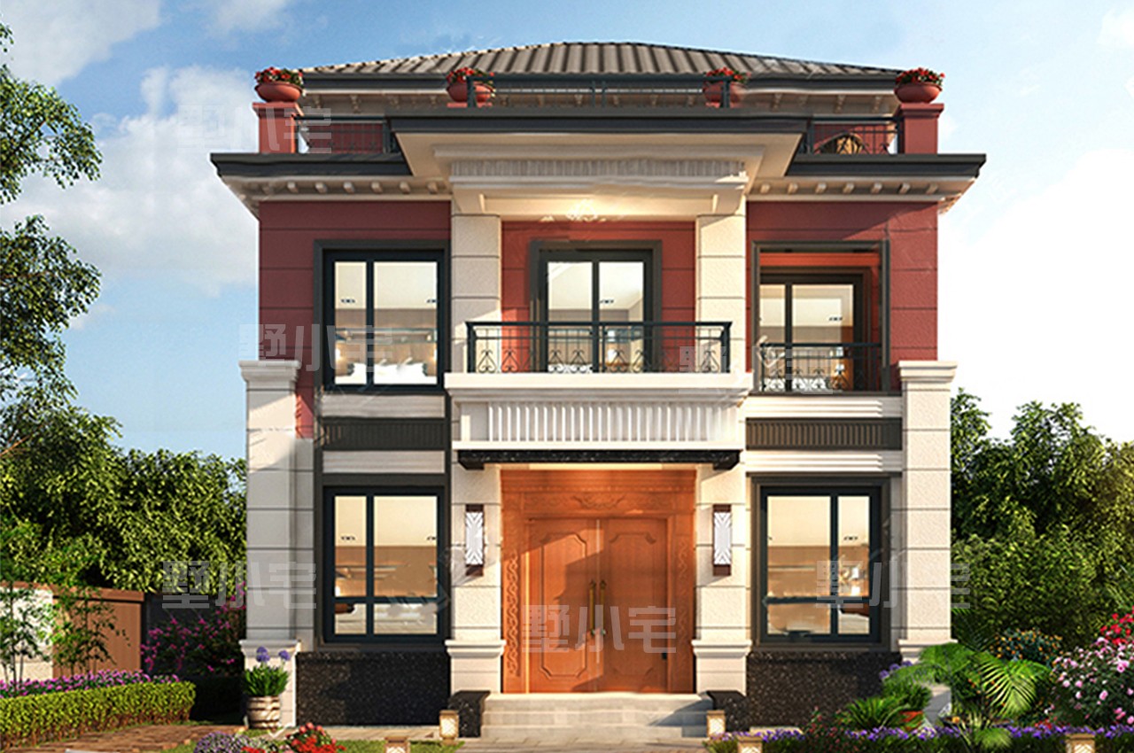 新中式二层别墅，大气庄重，老家建一栋，为家人长脸了.jpg