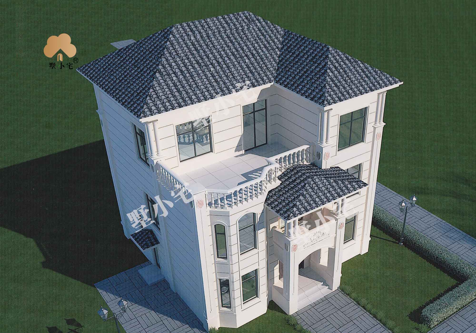 C829农村房子设计图三层独栋别墅方案，楼中楼结构，带露台11×11.5