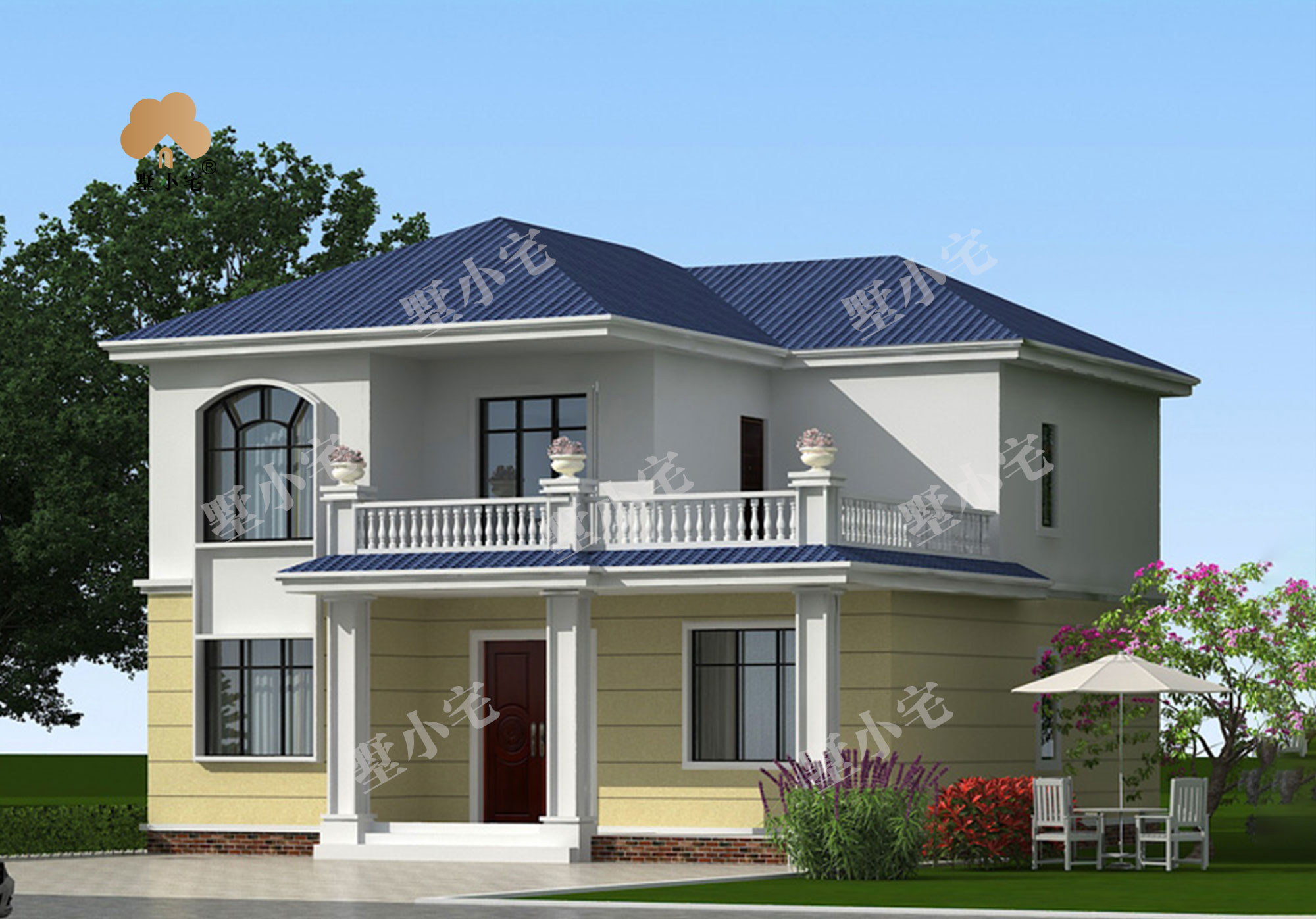 B311占地100平米20万二层农村小别墅房屋设计图，简单大气，户型布局实用10.76×10